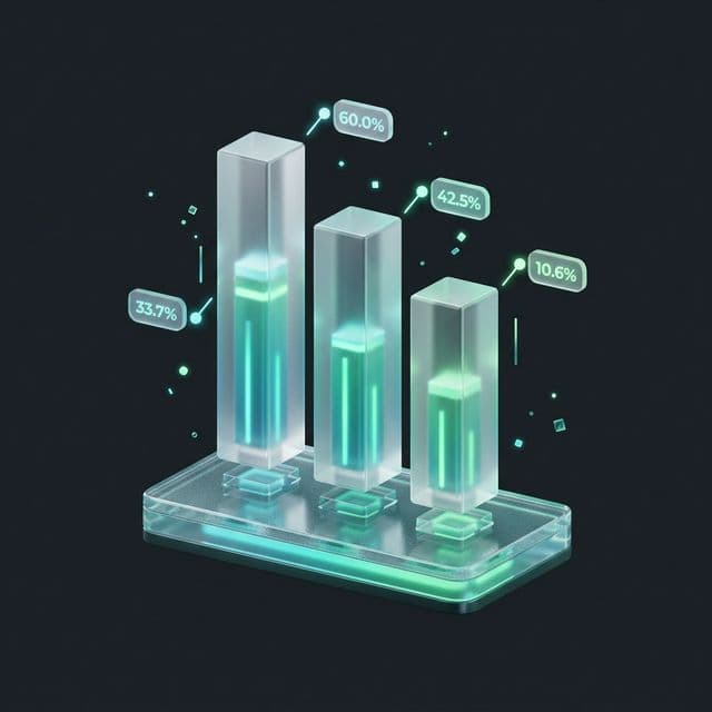 Frosted glass 3D bar chart comparison