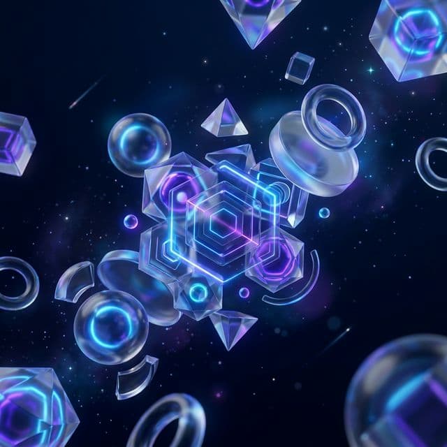 Abstract glass geometric shapes