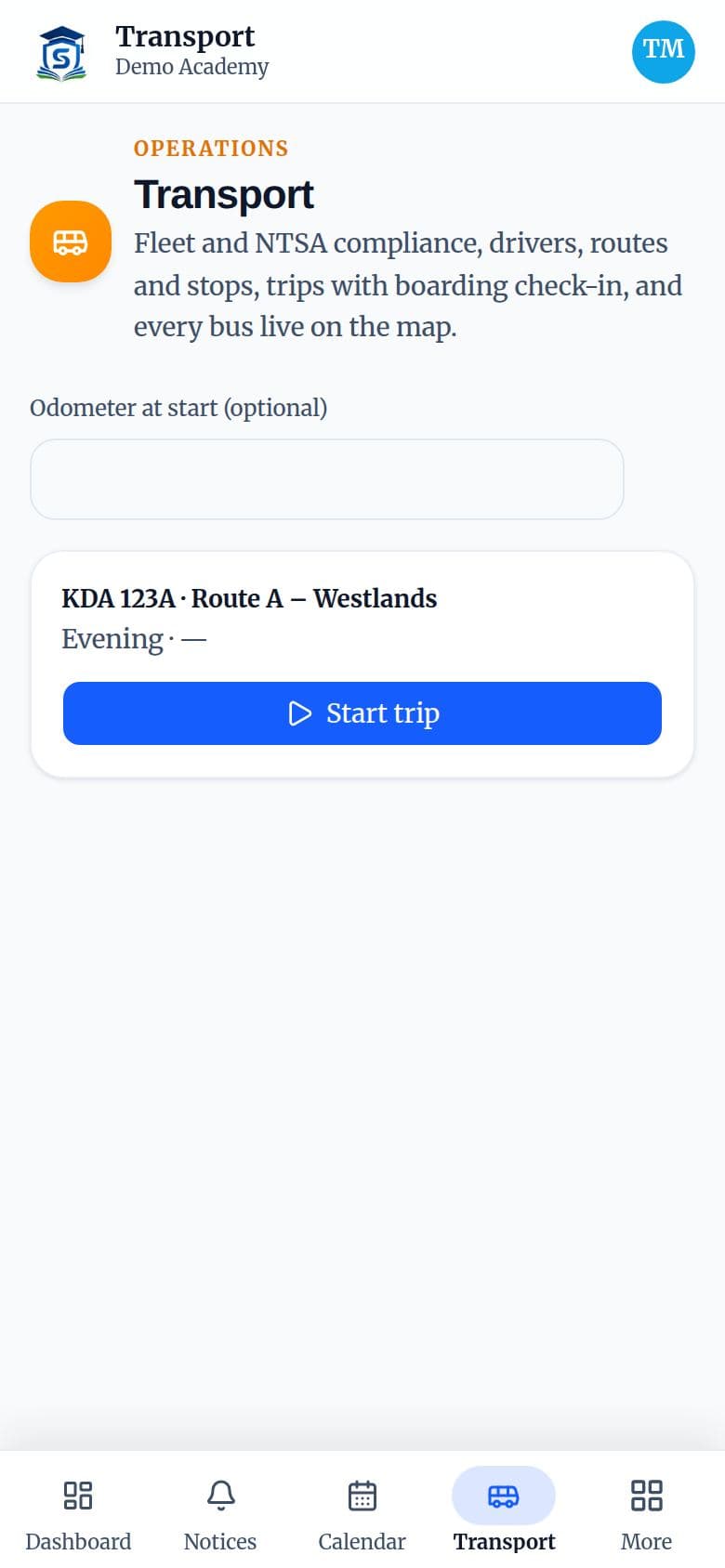 Driver mode on a phone
